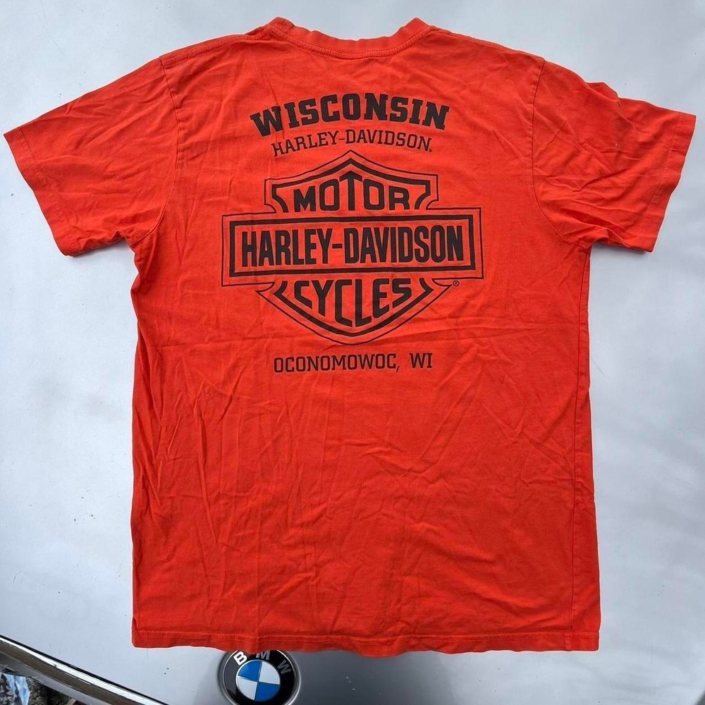Orange Harley Davidson tee wisconsin